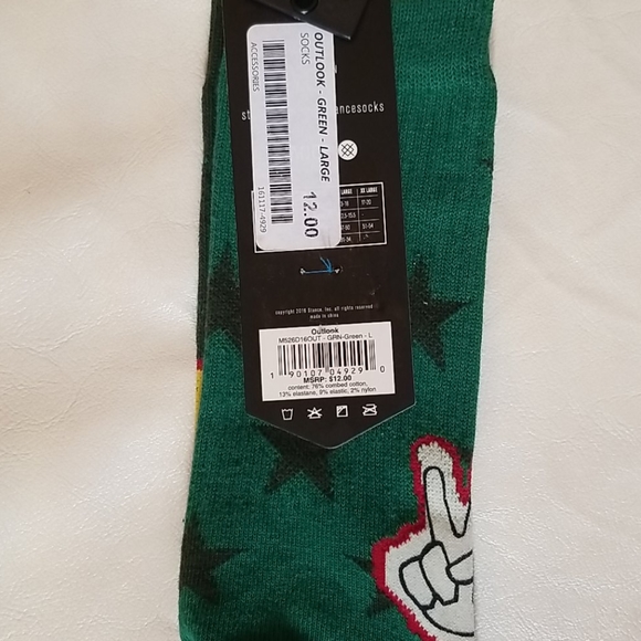 NWT Stance "Outlook" Green Crew Socks - Picture 7 of 8